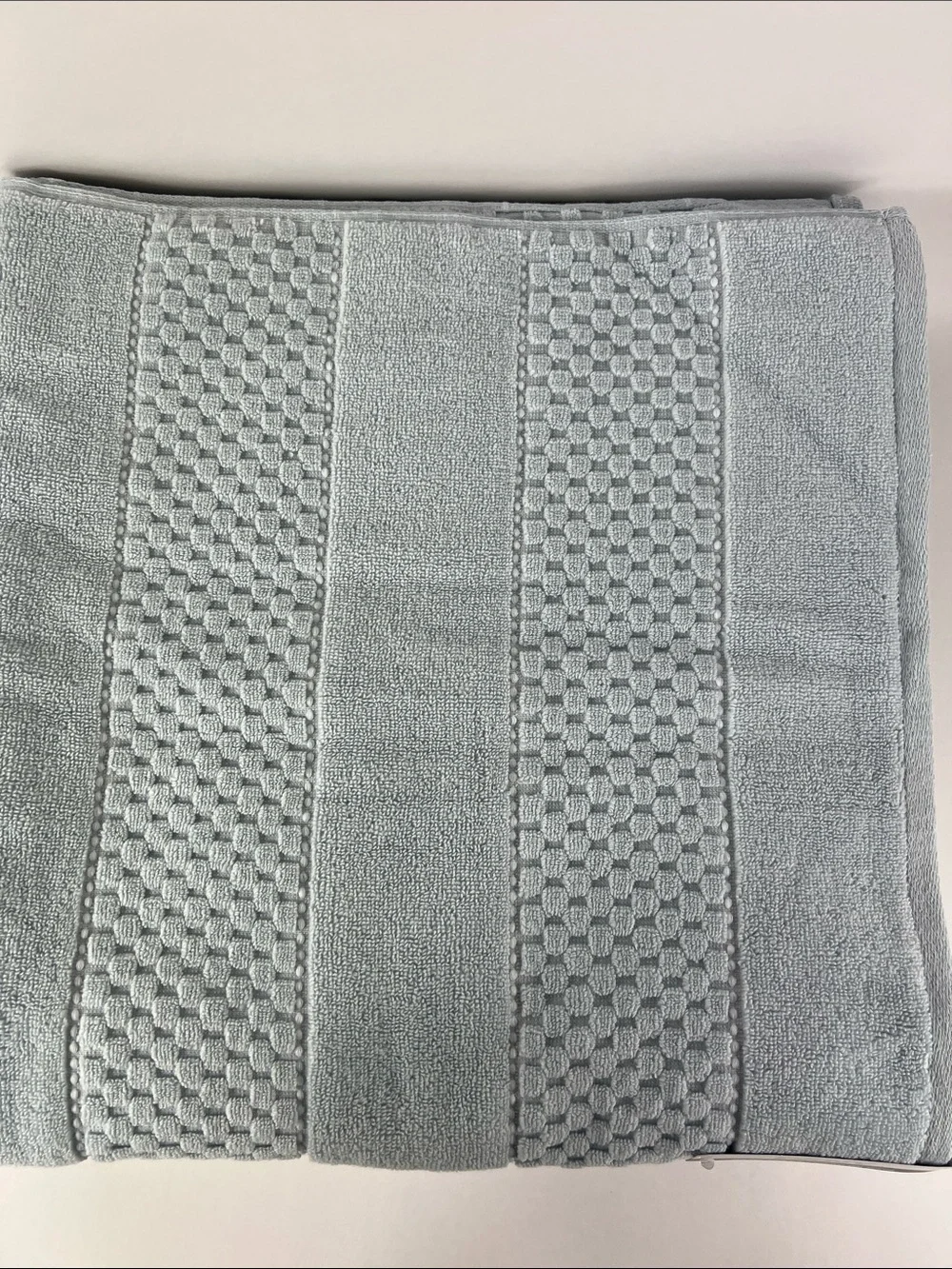 DKNY Bath Sheet Set 2 Pale Blue Towels Plush Cotton Quick Dry Zero Twist NEW